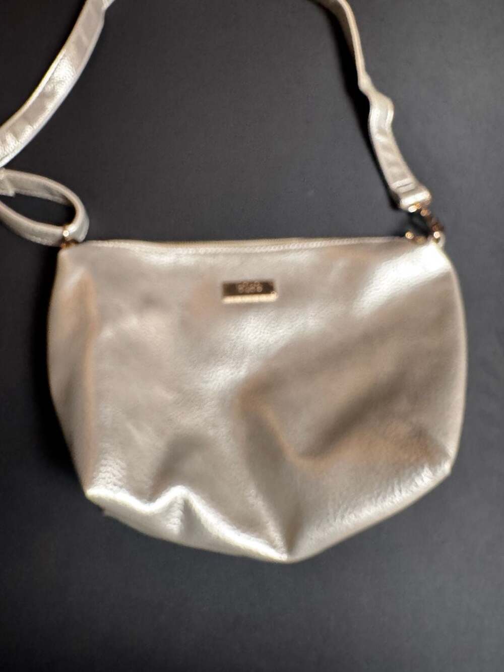 BCBG Paris Metallic Gold Faux Leather Crossbody Bag